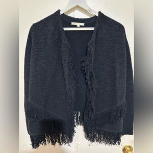 Maje Black Fringed Cardigan